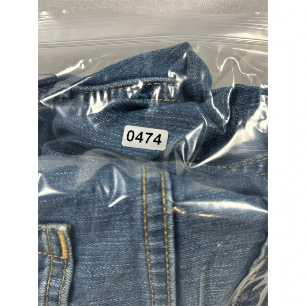 Levi's 505 Jeans Mens 34x32 Blue Medium Wash Straight Denim Zip Fly Distressed